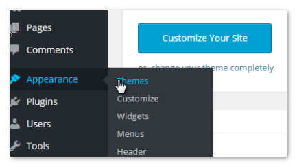 wordpress themes menu item