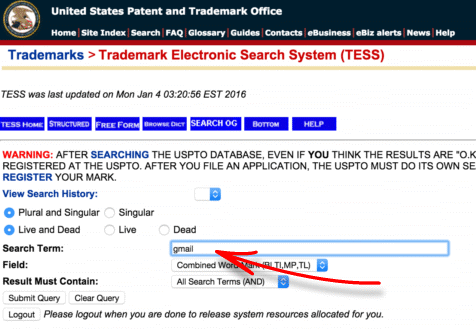 domain trademark search