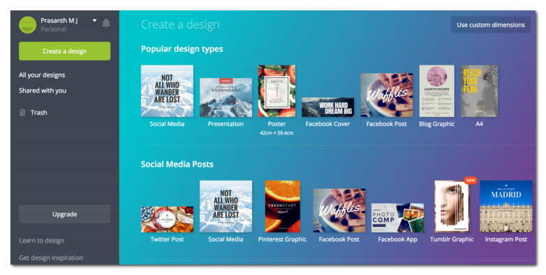 canva is an online tool to make images/infographics